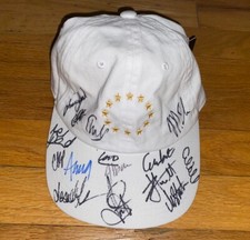 2024 SOLHEIM CUP TEAM EUROPE GOLF MULTI SIGNED LOGO HAT PROOF COA LPGA HULL
