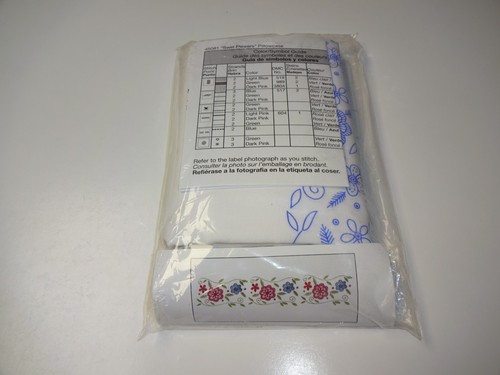Bucilla Swirl Flowers Stamped 20" x 30" Pillowcase Pair #45081 - Picture 2 of 2