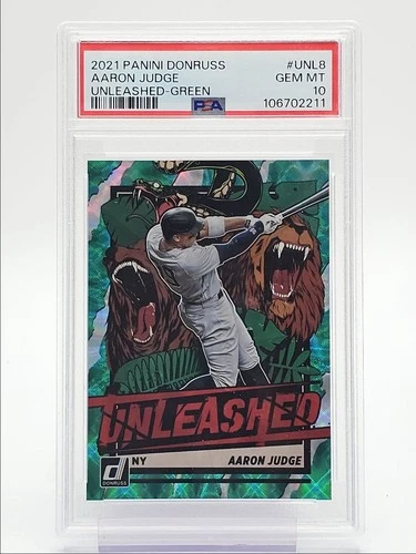 AARON JUDGE 2021 DONRUSS UNLEASHED BASEBALL GREEN YANKEES /25 PSA 10 Q0004