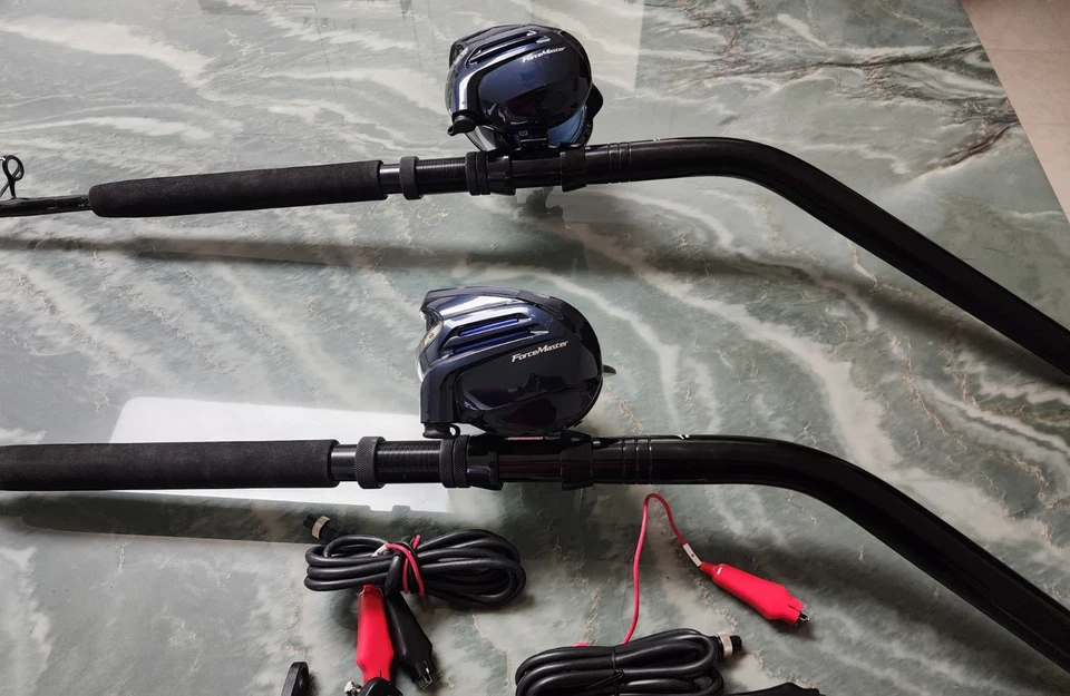 2X DEEP DROP COMBOS Shimano Forcemaster 9000 electric Reels w/ Stuart 80 rods - Image 2 of 4
