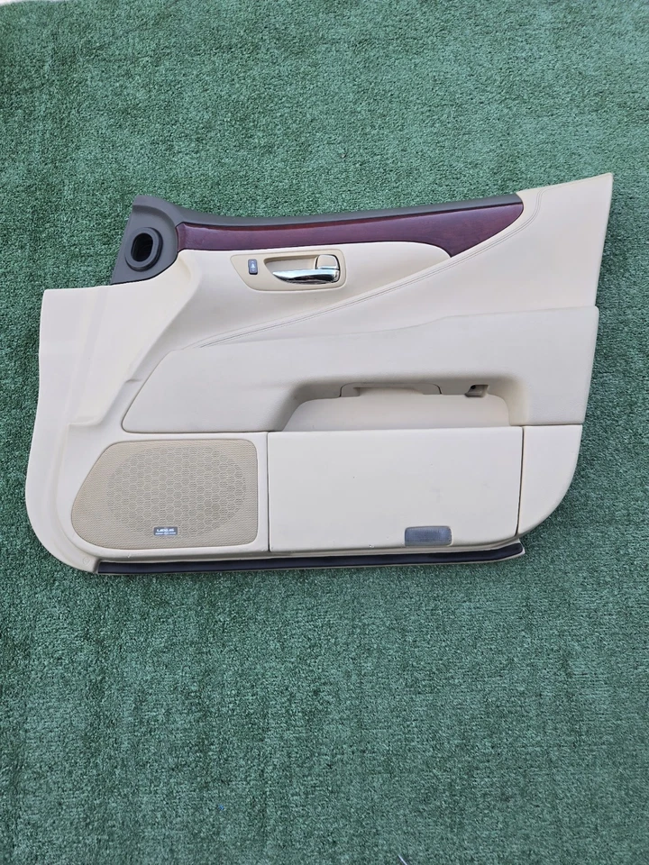 07-09 Lexus LS460 Panel de puerta interior del lado del pasajero delantero derecho beige OEM 2007 Foto 2 de 4