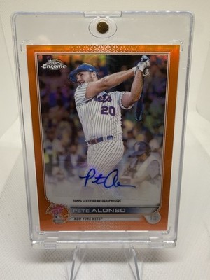 Topps 2022 Chrome Orange Refractor /25 Pete Alonso Auto Home Run Derby Mets