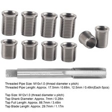 Thread Repair Tool M10x1.0 Bolt + M12x1.0 Tap Hardware Kit♡