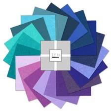 Quilter's Linen 10" Square Pack in Royalty Palette by Robert Kaufman