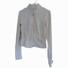 Lululemon Women  s Size 6 Cropped Define Jacket Ivory/Gold Full Zip