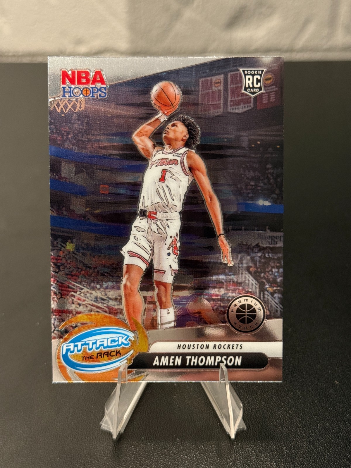 2023-24 Panini Nba Hoops Premium Stock - Attack the Rack Amen Thompson #9 (RC)