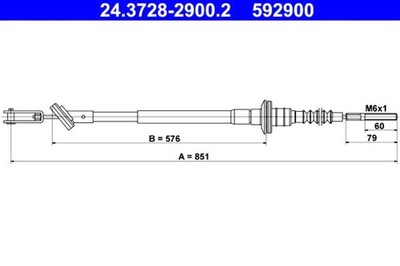 ATE Clutch Cable For DAEWOO CHEVROLET Matiz 96315242