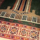 Negar Handmade Islamic Prayer Rug Green Mosque Design w/ Fringe Red Beige — photo 4