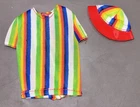 Vintage Barbie 1976 SWEET 16 #9552 - MOD OUTFIT RAINBOW STRIPED TOP SHIRT HAT