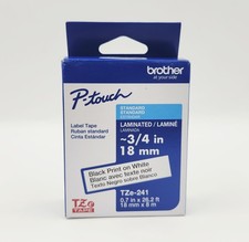 Brother Laminated Tape for P touch Label Makers 18mm Black on White