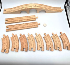 Wooden Railway Train Bridge Straight Track Lot x12 works w Thomas  Friends BRIO