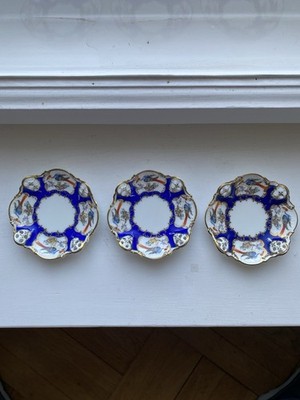 3x Rosenthal Kronach Molière Tellerchen 10cm Blau Gold Dekor