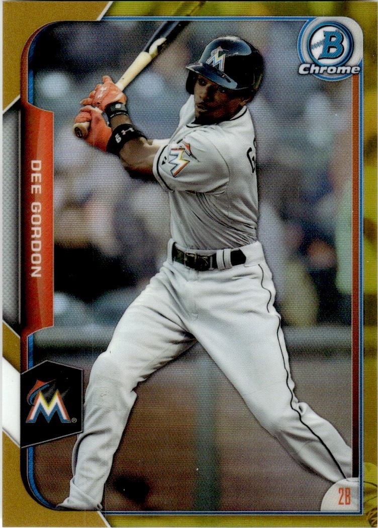 2015 Bowman Chrome Gold Refractor 25/50 Dee Gordon #8