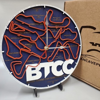 BTCC inspirierte Retro Wanduhr - Haus, Männerhöhle, Werkstatt - einzigartiges Geschenk
