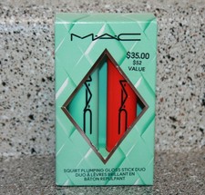 Juego dúo de brillo de labios MAC Squirt Alert Plumping sensor de calor y verde menta tamaño completo