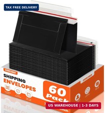 60 Pack Black Rigid Mailers, 7"x4.35" Trading Card Shipping Envelopes for Collec