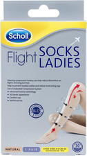 Scholl Flight Compression Hosiery Socks for Ladies, Natural, 8-10 – Prevent Swol