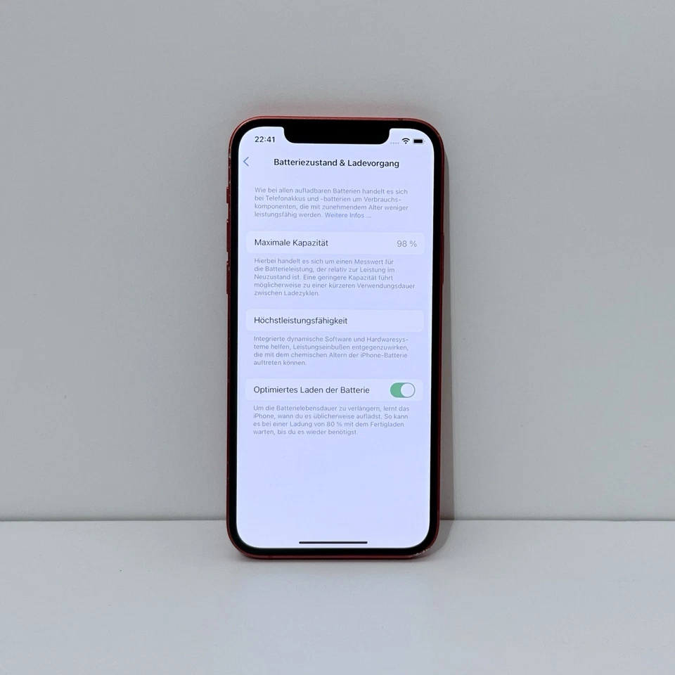 iPhone 12 64GB RED - GUT REFURBISHED - 98% Batterie 5G Rot - Bild 4 von 4