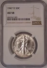 1947-D Walking Liberty 50c NGC AU58