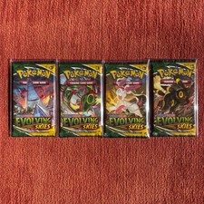 4x Sword & Shield Evolving Skies Sealed Booster Pack 4 Artworks Set komplett en