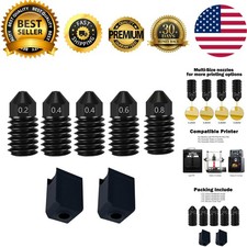 Versatile 3D Printer Nozzle Set (0.2MM-0.8MM) with Silicone Covers Included
