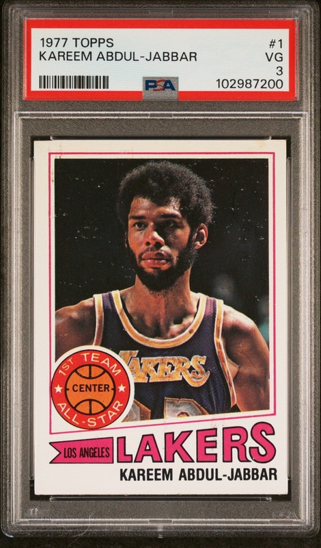 1977-78 Topps Basketball Kareem Abdul-Jabbar #1 PSA 3