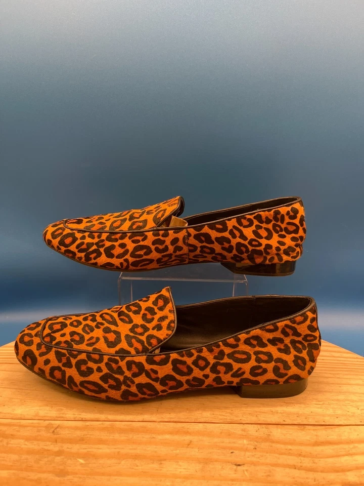 Женские мокасины Donald Pliner Heddy размер 8 М коричневые натуральные икроножные волосы леопард без шнуровки - Изображение 3 из 4