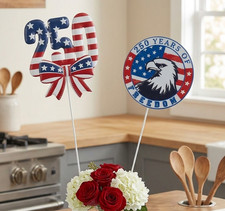 250 Years of Freedom Patriotic Metal Picks   Eagle or Bow Americana Decor