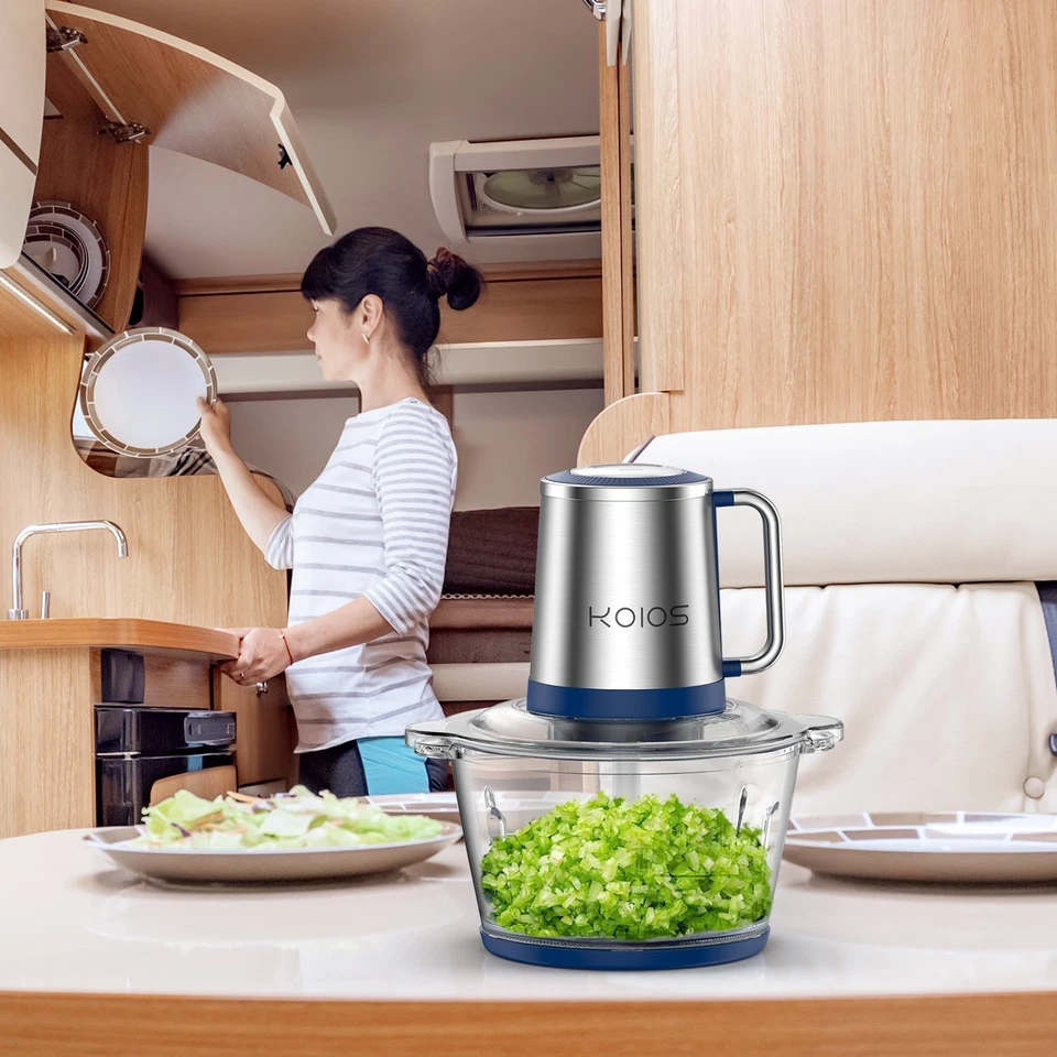 KOIOS Small Food Processor 1 Bowl 1Blades Meat Grinder Vegetable Chopper Kitchen - Image 3 of 4