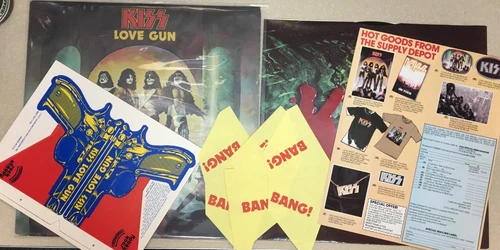 KISS LOVE GUN LP ORIG 1ST PRESS 1977 COMPLETE UNCUT INSERTS SHRINK NBLP 7057 NM