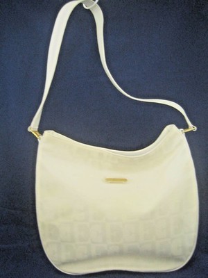 ESCADA ITALY Imprinted Logos NEW Ivory Shoulder Bag