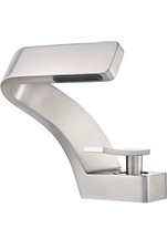 Becola Modern Bathroom Waterfall Sink Faucet Brushed Nickel