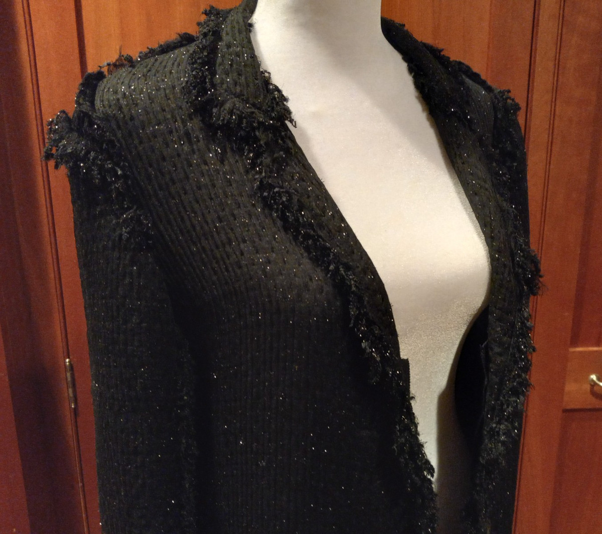 Lanvin Sweater Coat in Black Size T, 36 (Tall)with sparkles! Sparkles everywhere View 5