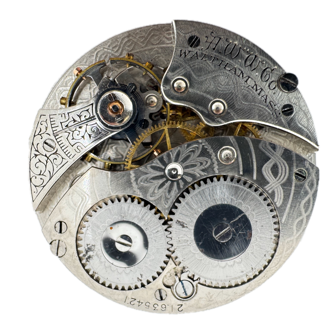 Antique 1917 Waltham 7 Jewel 12s Mechanical Pocket Watch Movement 210 USA