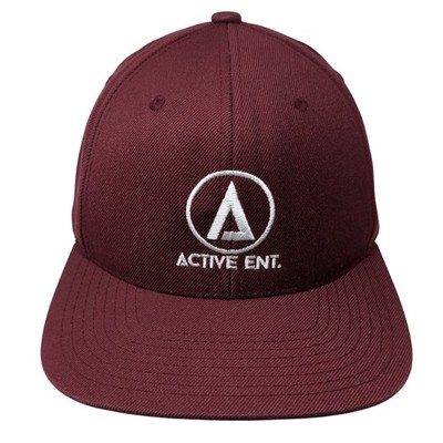 Active Ent. Snapback Cap Red One Size Adjustable Embroidered 6 Panel Yupoong