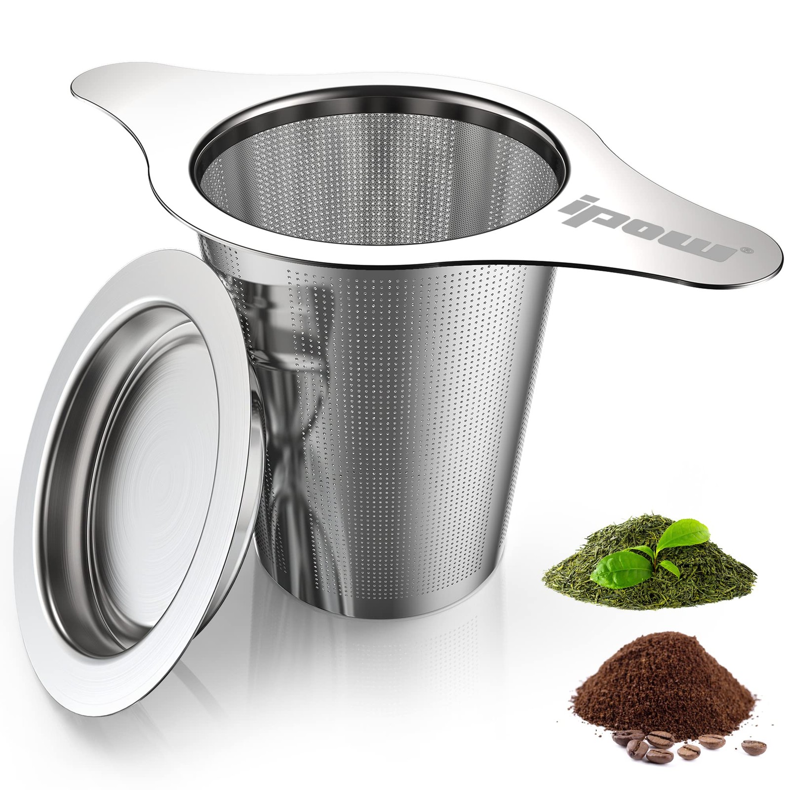 IPOW Reusable Stainless Steel Coffee Filter, Paperless Coffee Maker Strainer,...