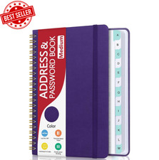 Address Book with Alphabetical Tabs, Phone Book Password Keeper, 5.7" 7.7"