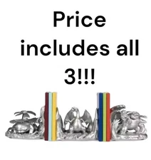 Pokemon Charizard Blastoise Venasaur Kanto Final Evolution Bookends Set UNOPENED