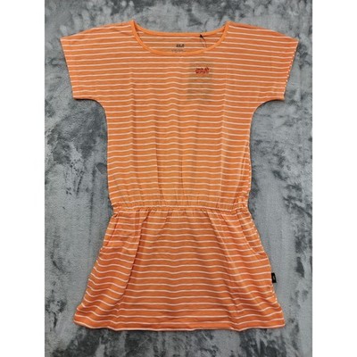NEW Jack Wolfskin Travel Striped Dress Size XS Papaya Orange White Athleisure