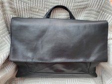 Radley Vintage Black Genuine Leather  Office Work Laptop Shoulder Messenger Bag 