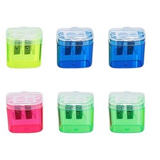 6 Stück Anspitzer Bleistift Doppelloch-Bleistiftspitzer Metall Bunt Manueller...