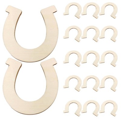 24 PCS Hufeisen Zum Basteln Natürliche Chipform Unvollendetes Holzhandwerk