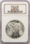 1923-S Peace Silver Dollar $1, NGC MS63, Choice Uncirculated BU