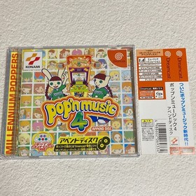 Pop&rsquo;n Music series 1～4 SEGA Dreamcast Japanese Game Lot of 4 with spine card