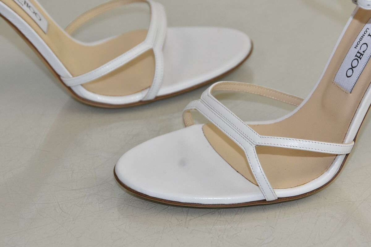 New in BOX Jimmy Choo Sandals Leather Strappy Heels White New in BOX Jimmy Choo Sandals Leather Strappy Heels White