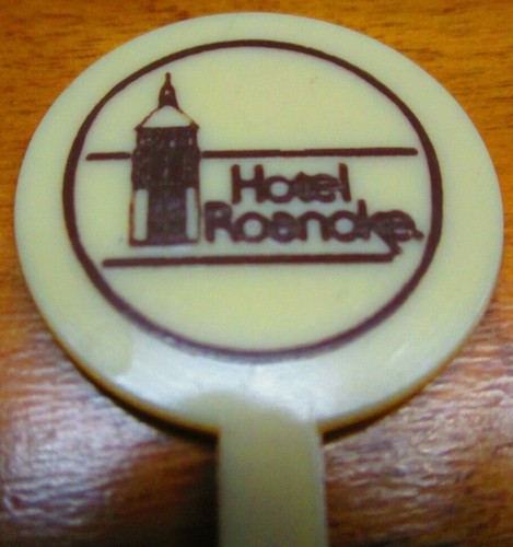 Hotel Roanoke Swizzle Stick, Off White with Brown printing, Roanoke, VA - Picture 2 of 3