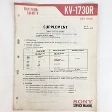 OEM 1974 Sony Trinitron Color TV KV-1730R Wire Schematic Modifications Vintage