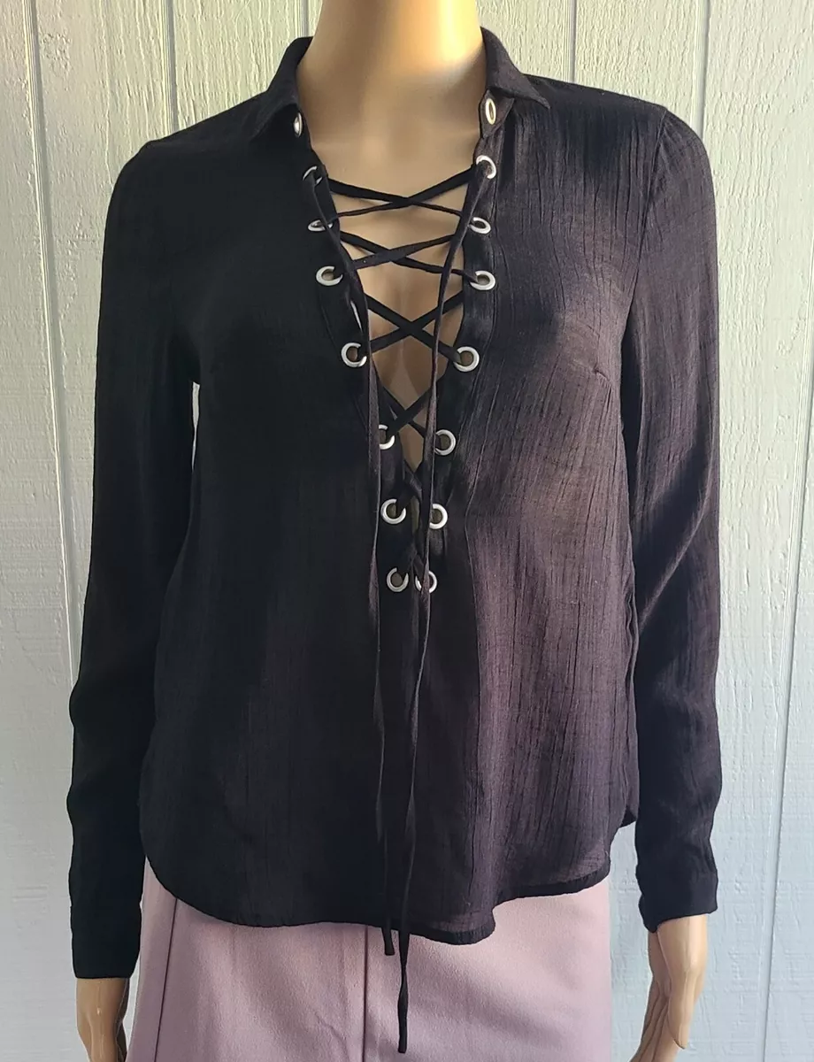 Lace up top h&m sale
