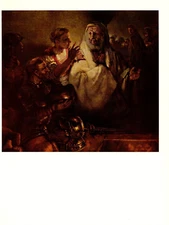 1967 Vintage REMBRANDT "ST. PETER DENYING HIS MASTER" COLOR offset Lithograph