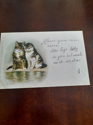 Alte Postkarte KATZEN Biesen Wegschreiben Serie (Mrs Mops Baby)